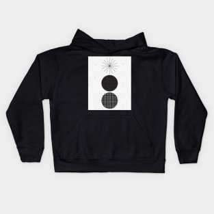 Minimalist Illustration Black White Grey Kids Hoodie